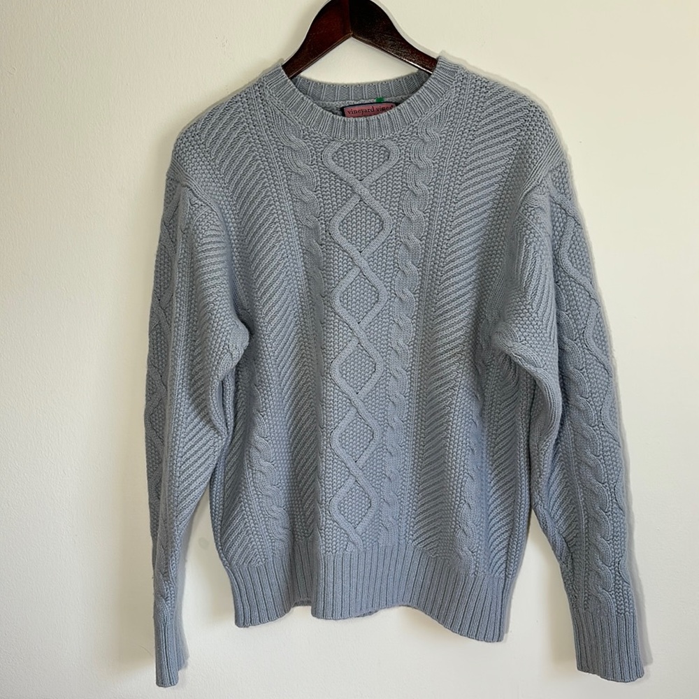 Vineyard Vines Women's Cable Knit Sweater - Light Blue
